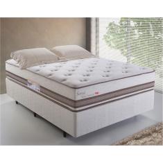 Imagem de Cama Box de Casal Herval Sense com Molas Ensacadas e Pillow Top One Side 69x138x188 cm – Bege