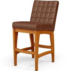 Imagem de Banqueta Baixa Cozinha Bancada Sala De Jantar L02 Marrom