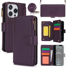 Imagem de Capa de celular para iPhone 12 Pro Max 6,7 com protetor de tela de vidro temperado e suporte de cartão com bloqueio de RFID transversal para celular iPhone12promax 5G i 12s Plus iPhone12 12pro Promax