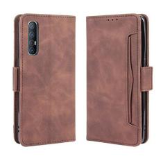 Imagem de Capa com compartimento para cartão para Oppo Find X2 Neo, capa flip carteira com suporte de couro para Oppo Find X2 Neo, capa magnética retrô para celular, capa carteira com compartimentos para