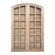 Imagem de Porta Balcão De Abrir / Abrir De Madeira Cedro Arana Em Arco Esquadria