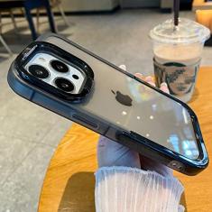 Imagem de Capa de telefone transparente com suporte para amortecedor, capa traseira de proteção para câmera para iphone 15 13 12 11 14 pro max 13pro xr xs max x, t1, para iphone 12