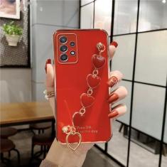 Imagem de Para Samsung A13 Capa Amor Coração Pulseira Capa de telefone para Samsung Galaxy A32 A23 A33 A53 A73 A52 A72 A71 A51 A31 A11 A50 A20 Capa, vermelha, para A22 4G