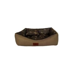 Imagem de Cama para Cachorro Retangular em Corino + Poliéster Marrom Claro LV Média (M) 55 x 42 cm
