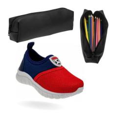 Imagem de Tenis Masculino Infantil Escolar Tamanho 20 Ao 27 E Estojo - Club Happ