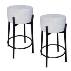 Imagem de Kit 2 Banquetas para Cozinha Bar Balcão Bancada Bouclê Média - MM DECO