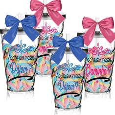 Imagem de Kit 4 Copos Convite Twister Personalizados para Pajem e Daminha