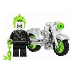 Imagem de Boneco Blocos De Montar Moto Motoqueiro Fantasma Air Chain
