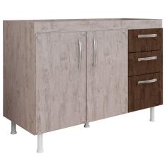 Imagem de Balcão Gabinete Para Pia 120cm Nathan 2 Portas Rústico/Chocolate - Nathy Móveis