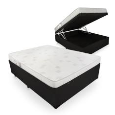 Imagem de Cama Box Com Baú Viúva + Colchão De Espuma D23 - Ortobom - Light Liso - 128x188x54cm