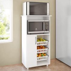 Imagem de Balcão Fruteira para Forno e Micro 1 Porta 0260 Branco - Genialflex