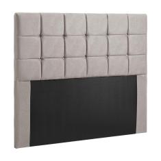Imagem de Cabeceira Julia Cama Box Casal 140cm Estofada Veludo Bege Marfim Shop das Cabeceiras