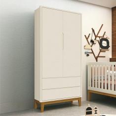 Imagem de Guarda Roupa Infantil 2 Portas Classic Areia Fosco Com Pés Amadeirado Reller Móveis Areia Fosco