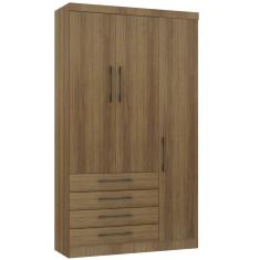 Imagem de Guarda Roupa Modulado 132cm 3 Portas E 4 Gavetas Paris Luciane Móveis Avelã Pf Com Avelã Pf