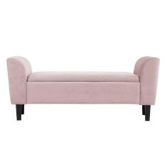 Imagem de Recamier Bau Malibu 1,40m Suede Rosa Bebe - Inova Decor
