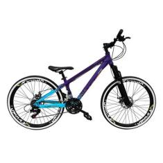 Imagem de Bicicleta Aro 26 Vikingx Tuff X44 Roxo/Azul 21v Alumínio Freio a Disco