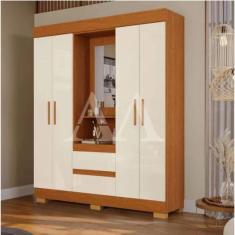 Imagem de Guarda Roupa ROUPEIRO 4P ABRIR 2G C/ESPELHO ACP ISABELY CAPELINHA CINAMOMO/OFF WHITE