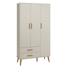 Imagem de Guarda-Roupa Retrô 3 Portas Isis Areia Fosco - MoveisAqui