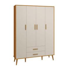 Imagem de Guarda Roupa Isis Retrô 4 Portas 2 Gavetas Areia Fosco/ Savana Fosco -