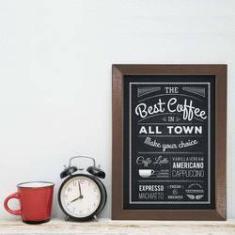 Imagem de Quadro Cozinha e Bar Café Best Coffee 33x43cm Moldura Marrom