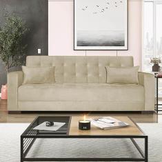 Imagem de Sofá Cama 3 Lugares Jobim Suede Bege - Amarena Móveis