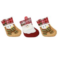 Imagem de Kit 3 Botas Bonecos De Natal Enfeite Decoração Natalina