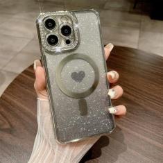 Imagem de Luxo glitter diamante bonito amor caso para iphone 15 14 11 12 13 pro max, prata, para iphone 14pro
