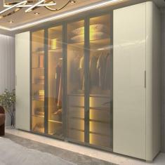 Imagem de Guarda-roupa Casal 6 Portas com 4 Portas Reflecta com Pés com Led Innova Off White