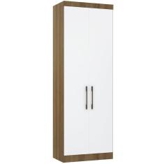 Imagem de Guarda Roupa Modulado 79cm 2 Portas Paris Luciane Móveis Avelã Pf Com Branco Pf