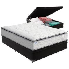 Imagem de Cama Box Baú Casal E Colchão Molas Ensacadas Amsterdã Probel Cor:preto