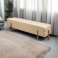 Imagem de Recamier Luxo Madeira Maciça Eros Bege Claro