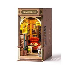 Imagem de Kit DIY Book Nook Kit Rolife Bookstore Quebra-cabeças de madeira 3D com LED