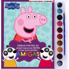 Imagem de Livro para Pintar Peppa Pig com Aquarela com 10 Cores e 1 Pincel