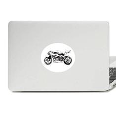 Imagem de Adesivo de notebook com estampa de ilustração de motocicleta  com emblema de vinil para laptop