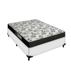 Imagem de Cama Box Casal Branca Colchão 20 De Altura Veneza Portobel