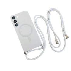 Imagem de Capa magnética de cordão crossbody para Samsung Galaxy S24 S23 S22 Plus Ultra S21 FE Proteção de câmera Capa de TPU macia, branca, para Samsung S22Ultra