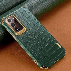 Imagem de Capa de telefone com textura de crocodilo para Samsung Galaxy Note 20 Ultra S21 S20 S10 Plus A72 A52 A51 A71 A50 A70 Capa de suporte magnético, verde sem suporte, para Galaxy S21