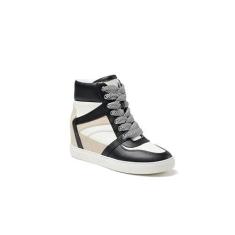 Imagem de BCBGeneration Tênis feminino Jansy, Preto/branco brilhante, 34