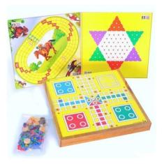 Imagem de Tabuleiro Conj. Jogos Ludo - Dama - Xadrez Chinês - Hipismo - Tacolând