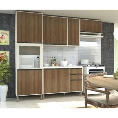 Imagem de Cozinha Completa Modulada 5 Peças Nicho Microondas Armários Balcões co