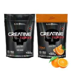 Imagem de Kit 2 Creatinas Turbo 150g Sache Sem Sabor +  Laranja - Black Skull