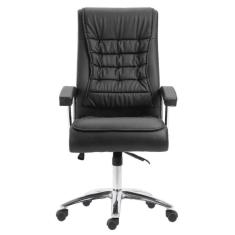 Imagem de Cadeira Giratória Nr-17 Califórnia Fratini Revestida Em Poliuretano Preto Base Rodizio Cromado