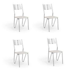 Imagem de Conjunto Com 4 Cadeiras De Cozinha Napoles Cromado E 