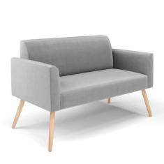 Imagem de Sofá Namoradeira Pés Palito Natural Marisa Suede Cinza D03 - D'rossi -