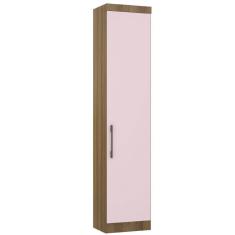 Imagem de Guarda Roupa Sapateira Modulada 50cm 1 Porta Paris Luciane Móveis Avelã Pf Com Rosa Pf