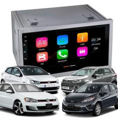 Imagem de Central Multimídia 7 Polegadas MP5/BT CarPlay Android + Moldura Prata 