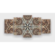 Imagem de Quadro Decorativo Flor Simétrica Ma. 5 Pc 129x61 Sala Quarto