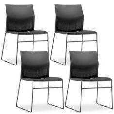 Imagem de Kit 04 Cadeiras Fixa Base  Empilhável Connect F02  - Lyam Decor