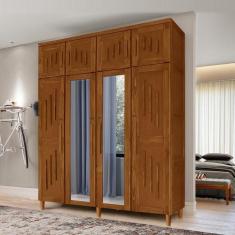 Imagem de Guarda Roupa Casal Rústico Madeira Maciça Com Espelho Maranhão 104 - C