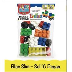 Imagem de Blocos De Montar Luctoys Blocslim 16 Peças